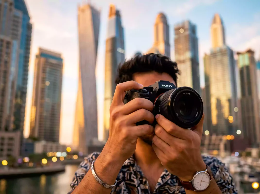 Sony FE 50mm f1.8 bokeh portrait Dubai creator shooting