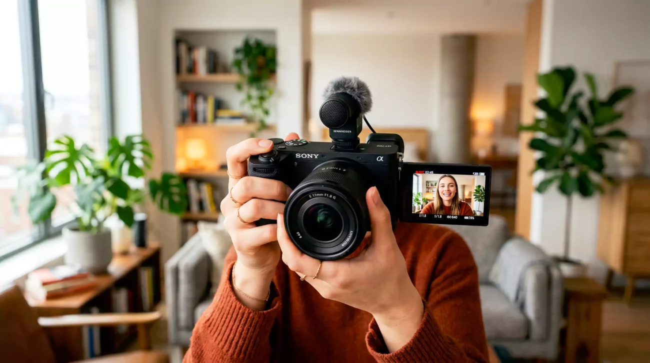 Sony a6700 vari-angle screen vlogging setup Dubai content creator UAE