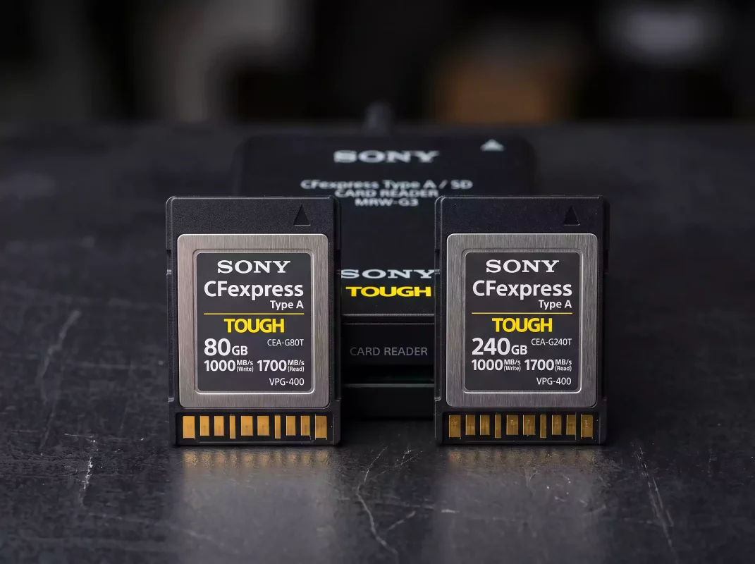 Sony CFexpress Type A memory card Dubai — 80GB and 240GB TOUGH cards with MRW-G3 reader