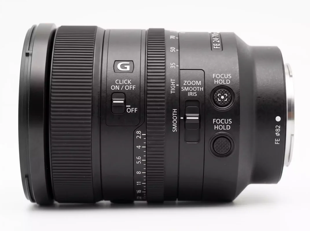Sony FE 24-70mm f2.8 GM II declickable aperture ring and zoom smoothness controls UAE