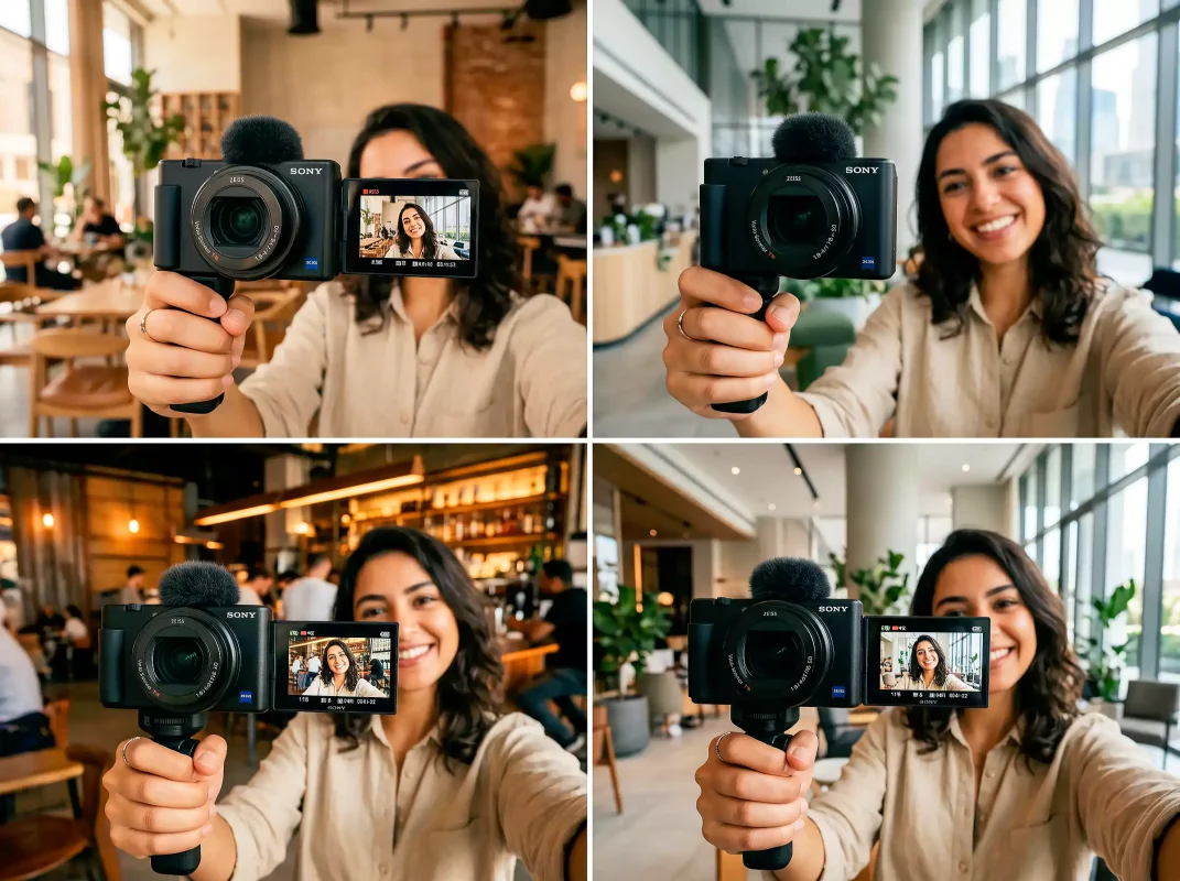 Sony ZV-1 II 18mm wide angle selfie vlog mode UAE content creator