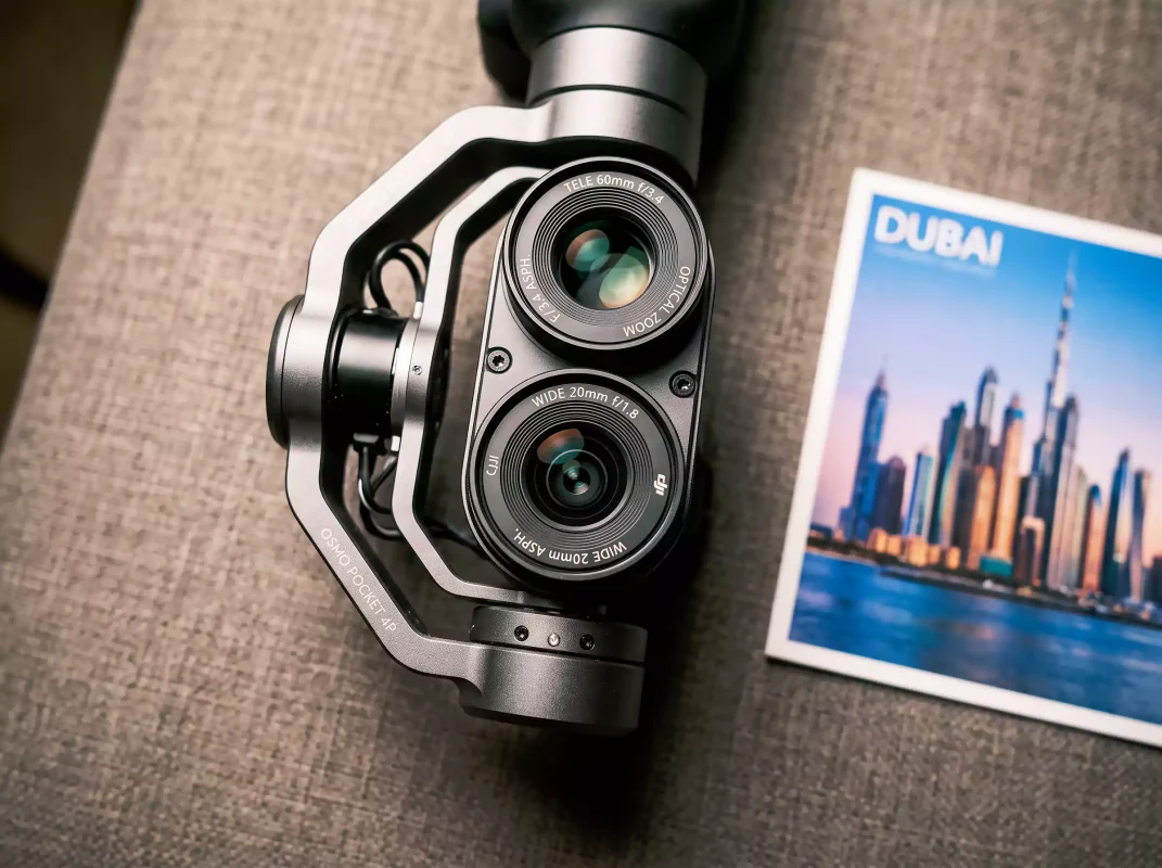 DJI Osmo Pocket 4P dual lens telephoto camera Dubai creator upgrade