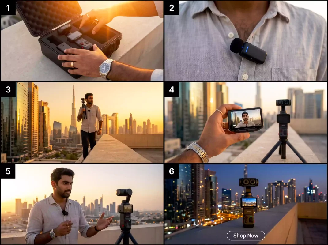 Insta360 Luna Ultra Creator Bundle UAE detachable OLED screen solo shoot Dubai rooftop