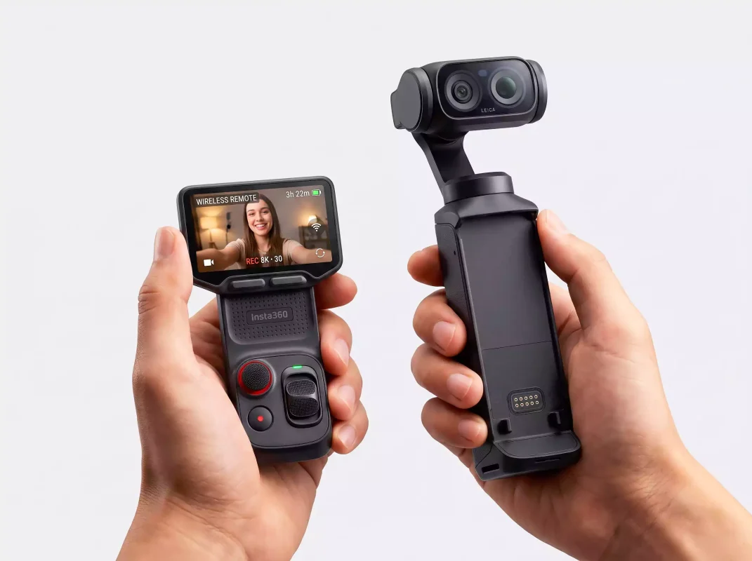 Insta360 Luna Ultra detachable OLED remote screen — solo creator feature unavailable on DJI Osmo Pocket 4