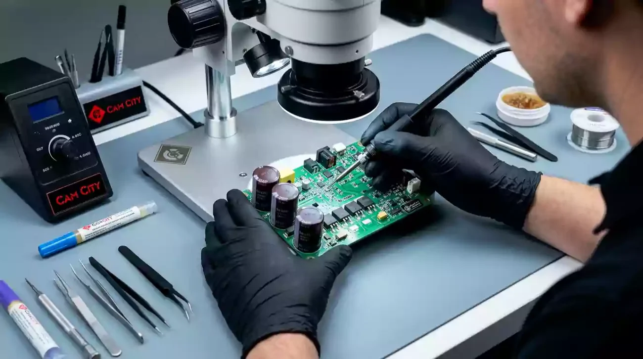 Micro-soldering Motherboard [اللوحة الأم] at the Best camera shop in dubai.
