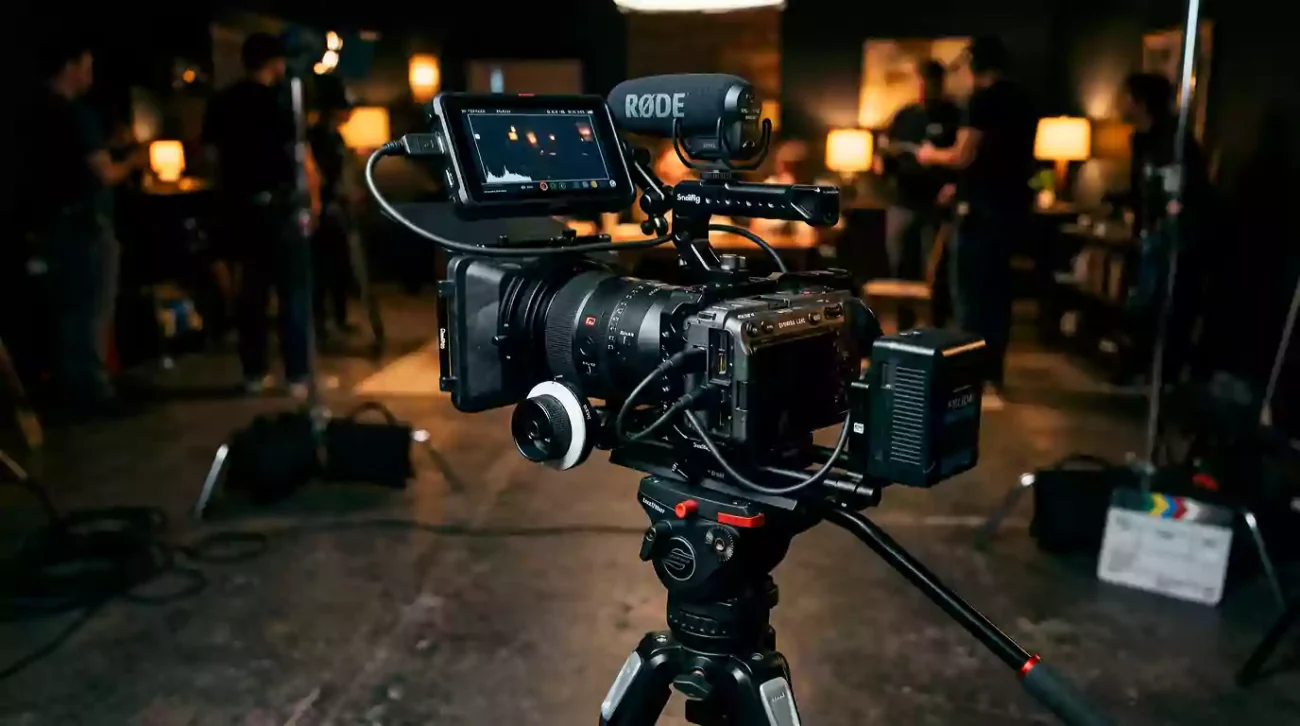 Professional معدات تصوير featuring the FX3a and the best lens for low light.