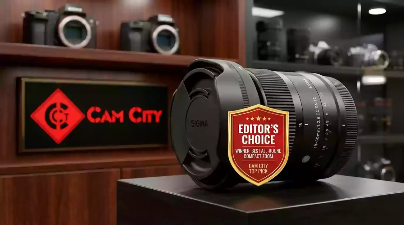 The Sigma 18-50mm winner on display at the best camera store near me
