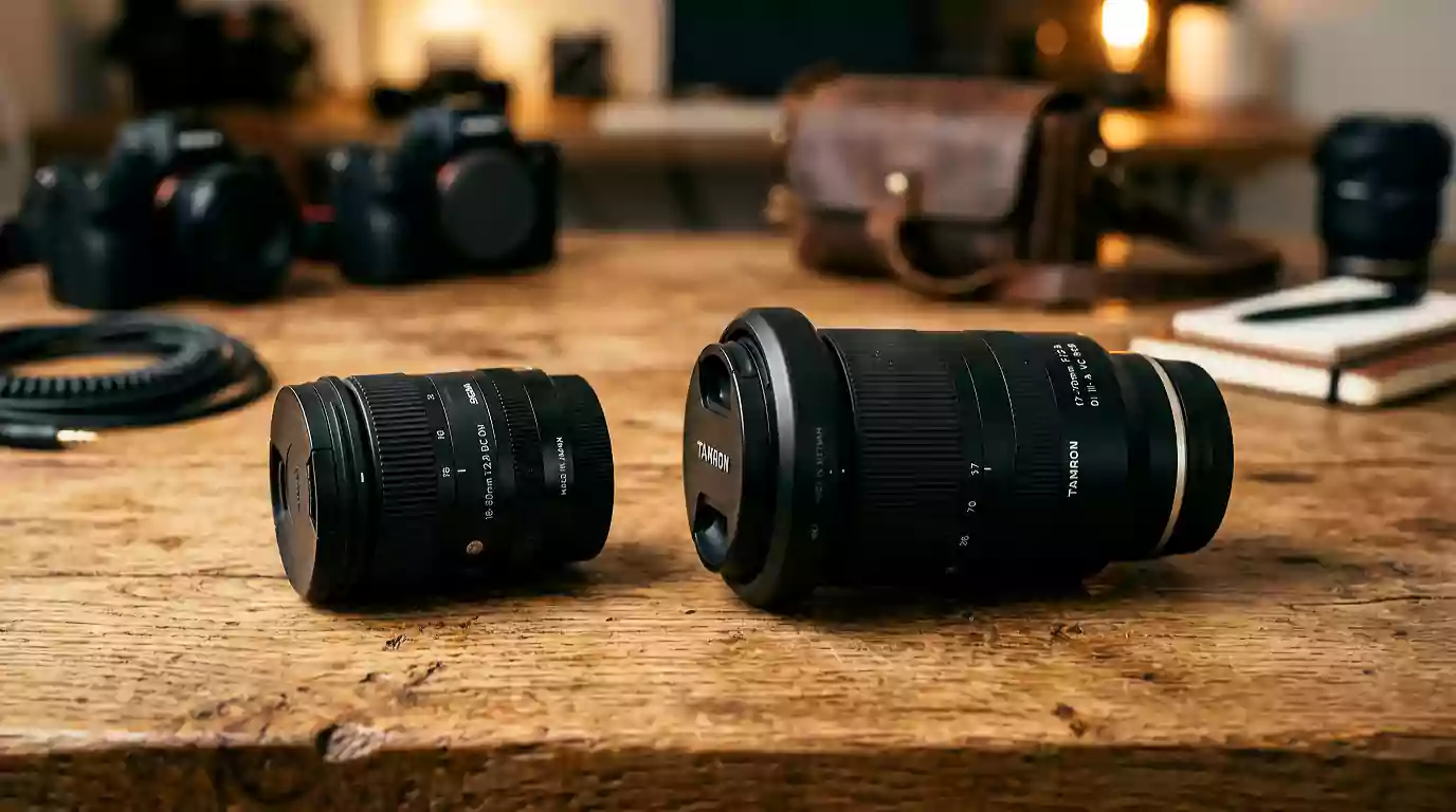 A direct size comparison for the Sigma 18-50mm vs Tamron 17-70mm [سيجما 18-50 ملم مقابل تامرون 17-70 ملم] battle.