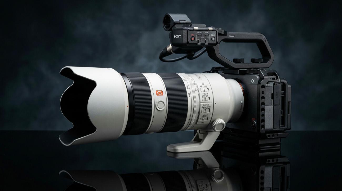 The Sony 70-200mm f/2.8 GM II Dubai [سوني 70-200 مم f/2.8 GM II في دبي] mounted on a professional body