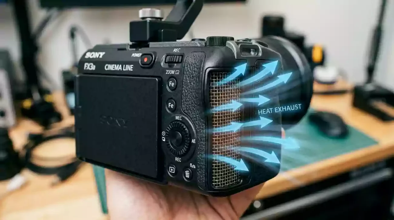 The internal cooling fan of the Sony FX3a at the best camera shop in dubai.
