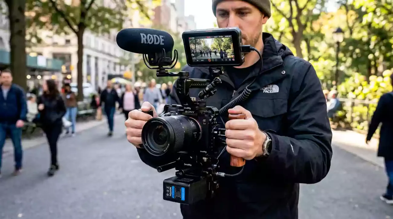 The Tamron 17-70mm f/2.8 lens being used for professional video work in the UAE.