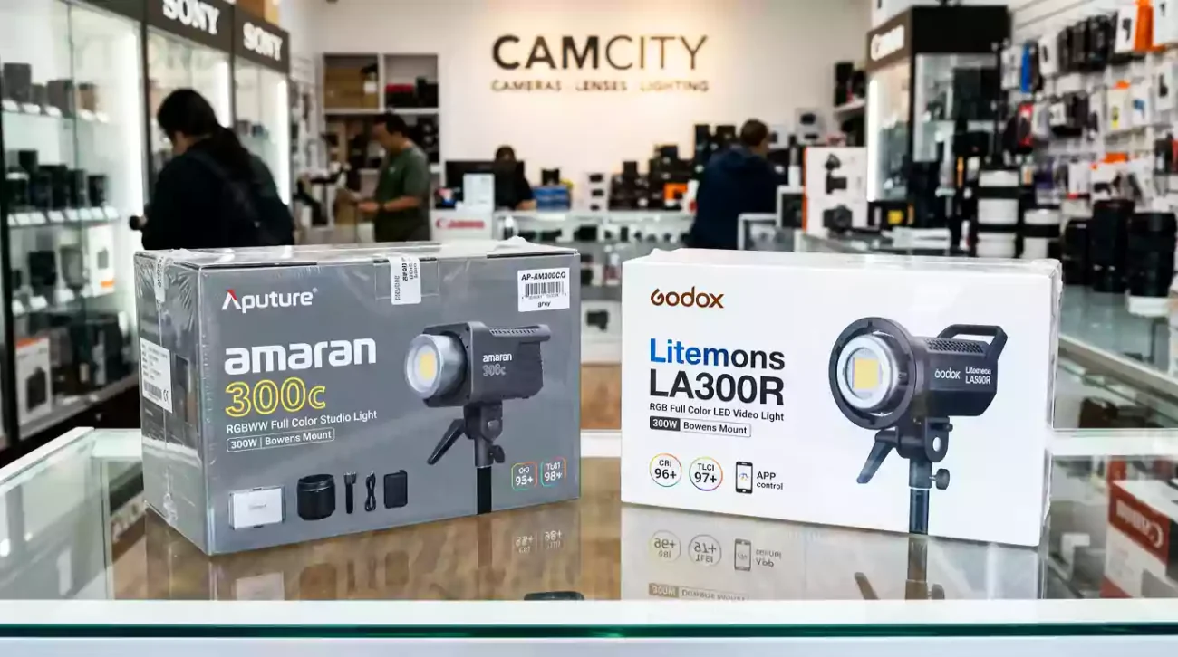 Creator holding the Amaran 300c vs Godox LA300R