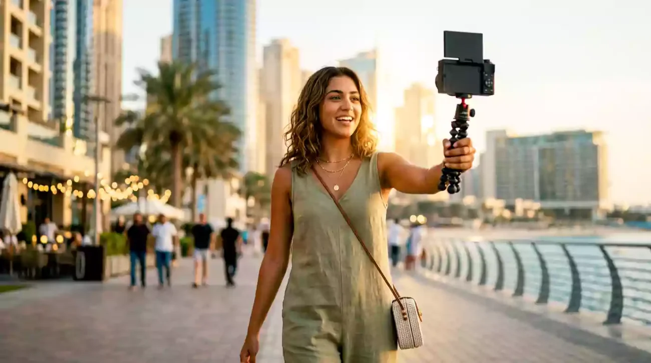 Creator vlogging with the Canon PowerShot G7X Mark III in UAE.