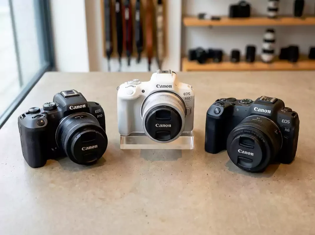 Canon cameras Dubai — EOS R10, R50, and R8 at CamCity UAE