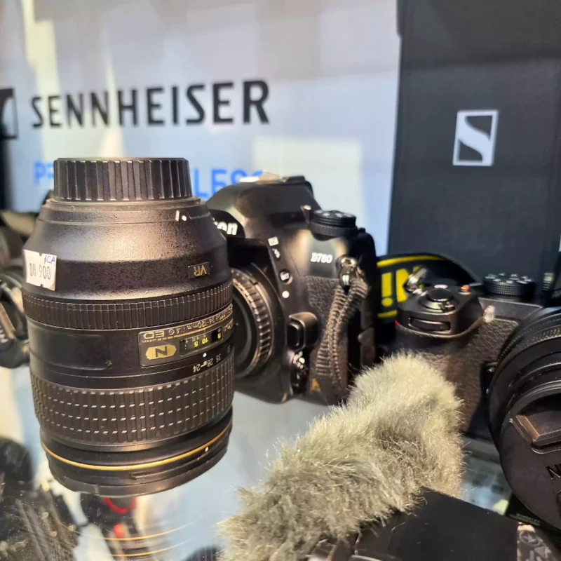 Certified used Nikon D780 DSLR and premium Nikkor 24-120mm lens on display at the CamCity showroom, representing our rigorously tested used cameras Dubai inventory.