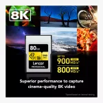 Lexar CFexpress Type A Gold Series 80GB front view 900MB/s read speed VPG400 UAE