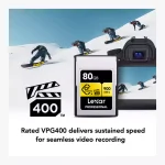 Lexar CFexpress Type A 80GB gold contacts — VPG400 high speed memory card Dubai