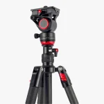 Miliboo MUKB 4-section carbon fibre tripod with MUK fluid head front view UAE