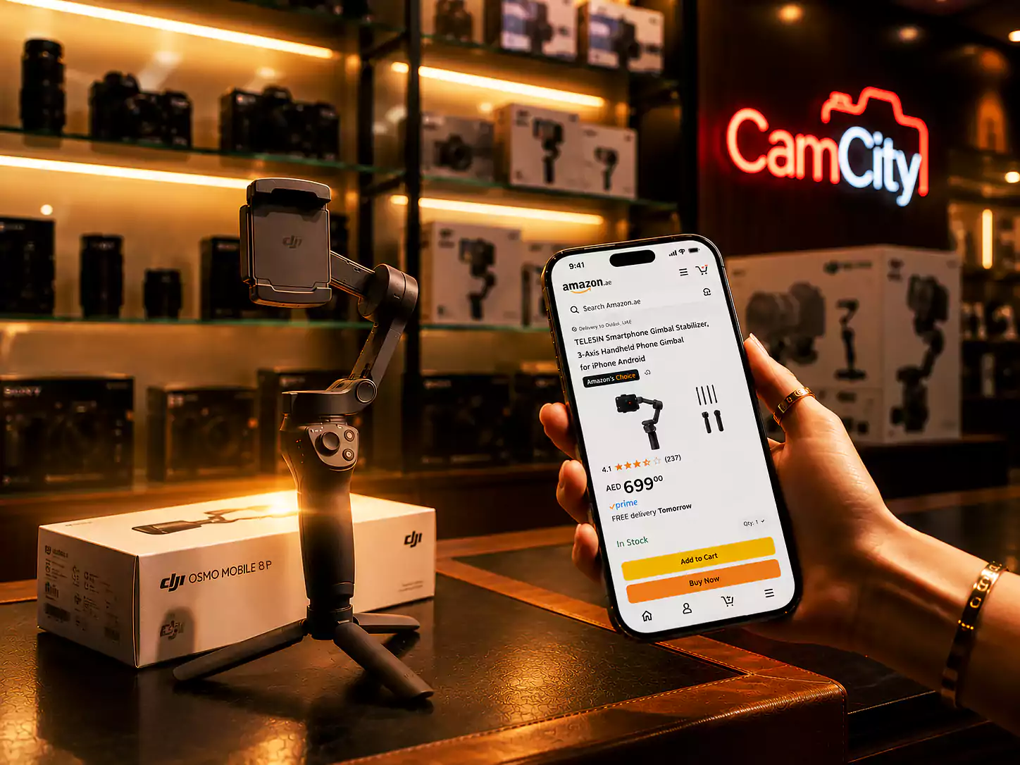 DJI Osmo Mobile 8P Dubai — why we stopped a customer buying the wrong gimbal on Amazon UAE
