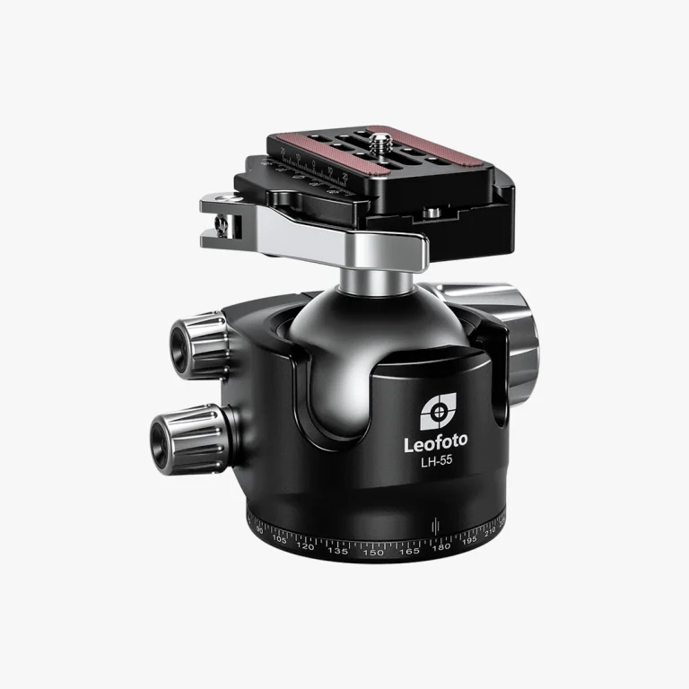 Leofoto LH-55LR Dubai 55mm lever release ball head with LR-70 clamp and QP-70N plate genuine UAE