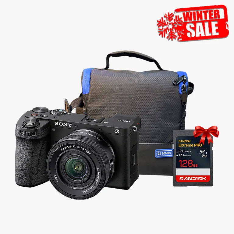 Sony A6700 Winter Bundle Dubai 16-50mm lens SanDisk 128GB Benro bag genuine UAE warranty